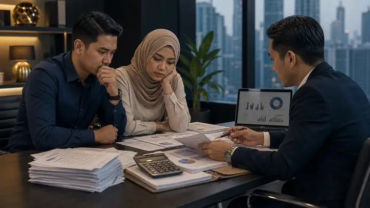 Monthly debt commitment review with advisor and Malaysian borrowers